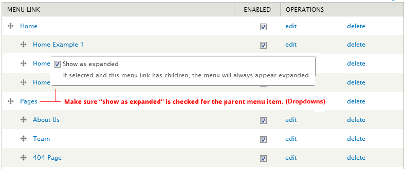 Dropdown Menus