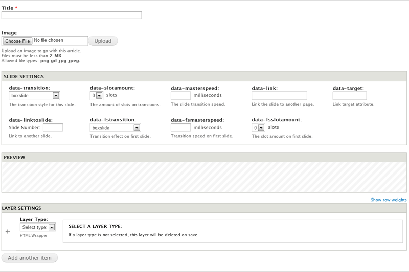 Revolution Slider: Slide Builder